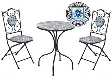 Bistro Set klappbar AGGIUS Metall Schwarz