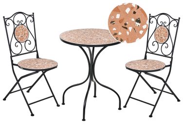 Bistro Set Folding ADRANO Metal Black