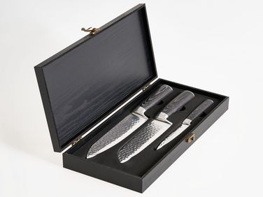 Messer-Set 3-teilig Damaststahl KASHIWA Schwarz