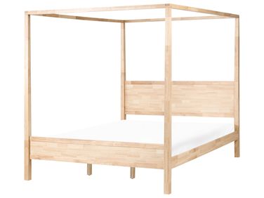 Himmelbett Holz HAUTERIVES 180 x 200 cm Hellbraun