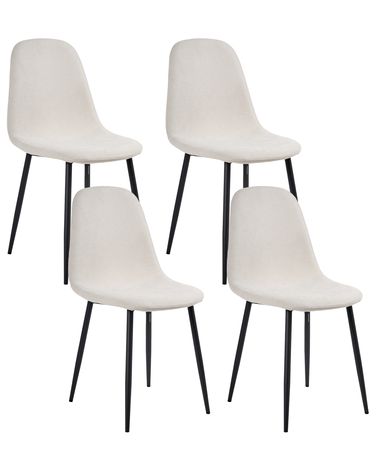 Esszimmerstuhl 4er Set CRANDALL Stoff Hellbeige