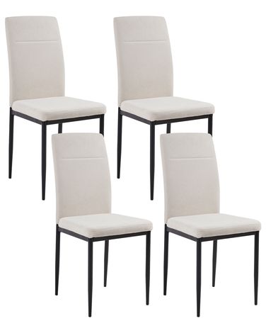 Esszimmerstuhl 4er Set RINER Stoff Hellbeige