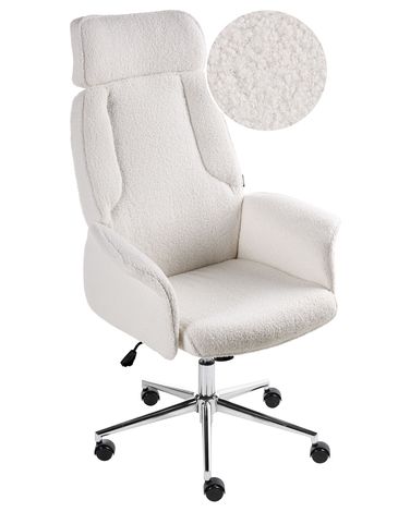 Bürostuhl PILOT Bouclé Cremeweiß