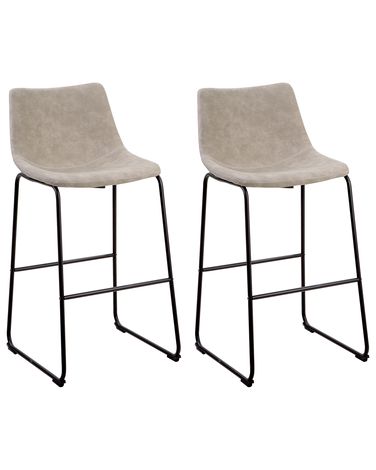 Set mit 2 Barstühlen FRANKS Beige