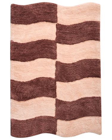 Bath Mat DIWANA Brown/ Beige 60 x 90 cm