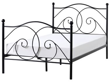 Bett mit Lattenrost Metall DINARD 120 x 200 cm Schwarz