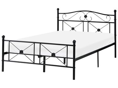 Bett mit Lattenrost Metall RODEZ 120 x 200 cm Schwarz