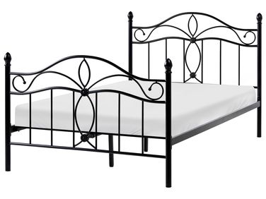 Bed Metal ANTLIA 120 x 200 cm (EU Small Double) Black