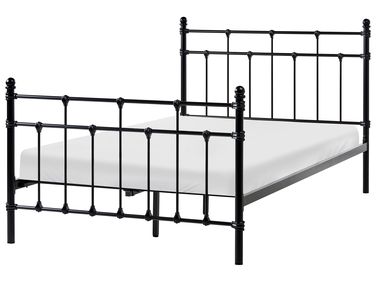 Bett mit Lattenrost Metall LYNX 120 x 200 cm Schwarz