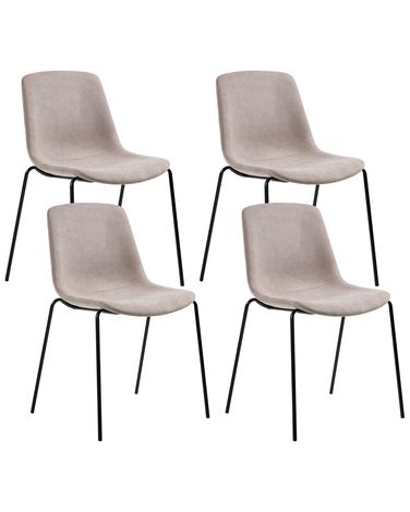Esszimmerstuhl 4er Set TILLER Stoff Beige