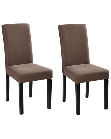 Esszimmerstuhl 2er Set BROADWAY Stoff Braun