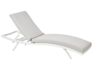 Sonnenliege mit Kissen AMELIA mit Relaxfunktion Metall Hellgrau