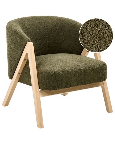 Armchair SKEI Boucle Dark Green