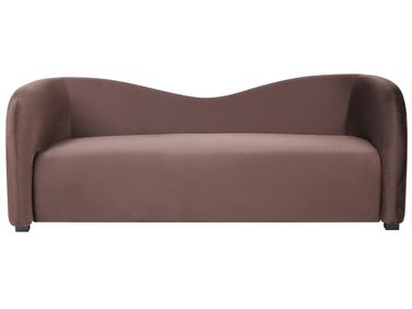 Sofa 3-Sitzer VELTADA Samtstoff Dunkelbraun