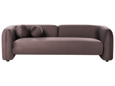 Sofa 3-Sitzer LEIREN Samtstoff Dunkelbraun