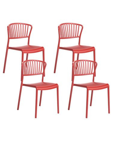 Gartenstuhl 4er Set GELA Rot