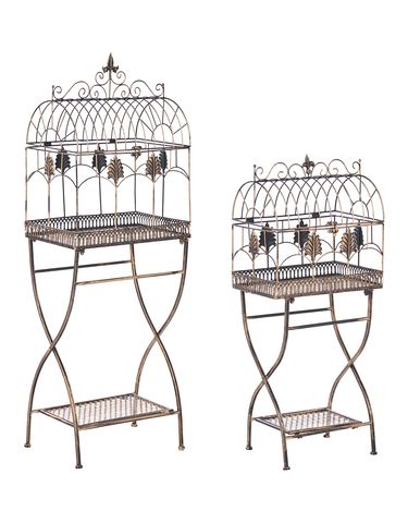 Regal 2er Set SICILY Metall 122/90 cm 43/37 cm Schwarz