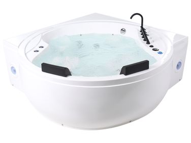 Corner Hot Tub with LED MANRESA with Built-In Bluetooth Speaker 2250 x 1600 mm White