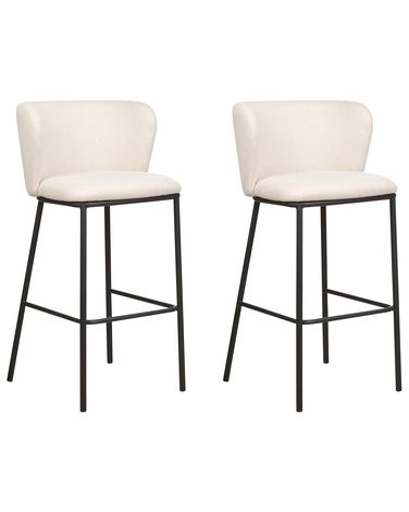 Set mit 2 Barstühlen MINA Cremeweiß