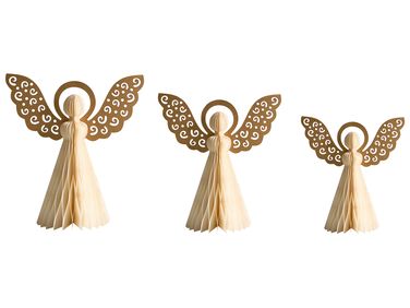 Dekofiguren 3er Set EIRA Engel 24/28/33 cm Beige
