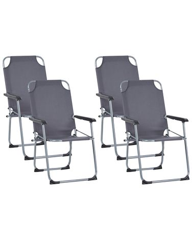 Gartenstuhl 4er Set GALATSI klappbar Metall Grau