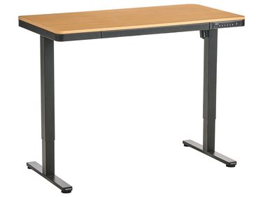 Electric Adjustable Standing Desk PENLY Black/ Light Brown 120 cm 60 cm with USB Port