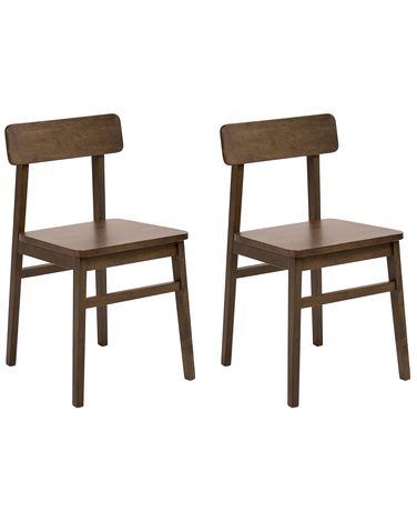Esszimmerstuhl 2er Set GORRE Holz Dunkelbraun