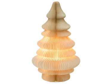 Weihnachtsdekoration Tischlampe DREVJA Weihnachtsbaum 51 cm Beige