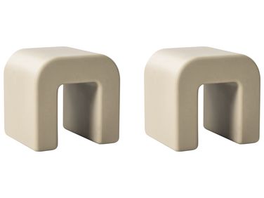 Beistelltisch 2er Set MOZIA Olivgrün Beige