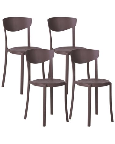 Gartenstuhl 4er Set VIESTE Braun