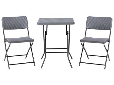 Bistro Set Folding TRAPPETO Grey
