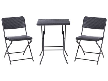 Bistro Set Folding TRAPPETO Black