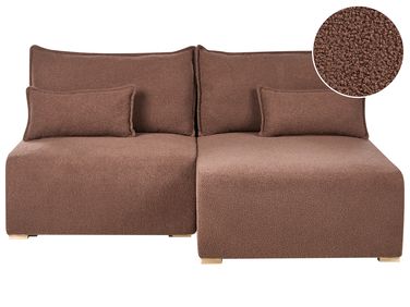 Modul Ecksofa NERBO Bouclé Braun linksseitig