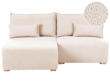 Modul Ecksofa NERBO Bouclé Beige rechtsseitig