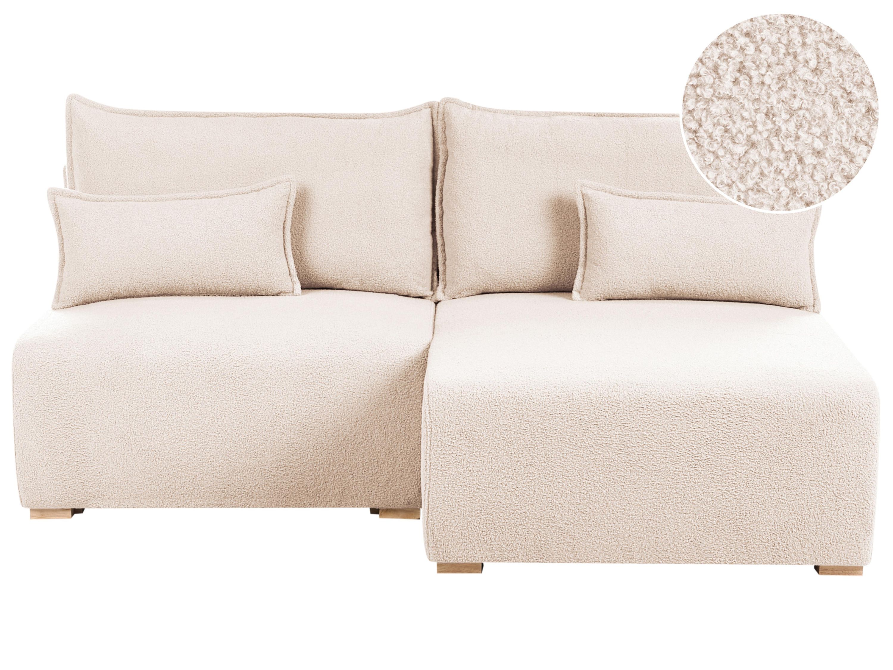 Modul Ecksofa NERBO Bouclé Beige linksseitig