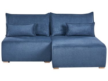 Modul Ecksofa NERBO Stoff Blau linksseitig