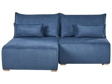 Modul Ecksofa NERBO Stoff Blau rechtsseitig