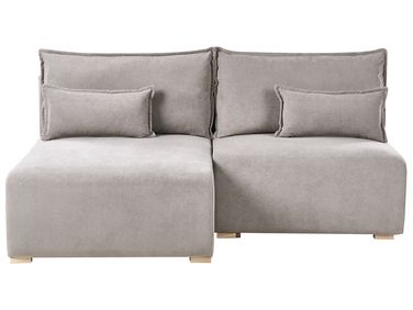 Modul Ecksofa NERBO Stoff Grau rechtsseitig