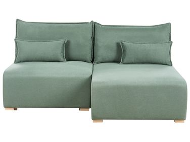 Modul Ecksofa NERBO Stoff Hellgrün linksseitig
