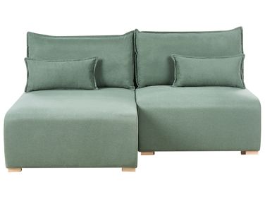 Modul Ecksofa NERBO Stoff Hellgrün rechtsseitig