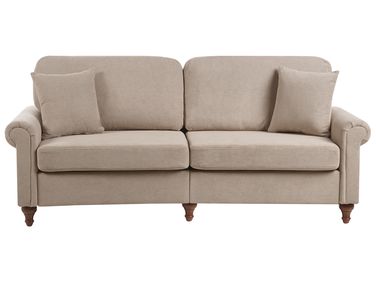 Sofa 3-Sitzer GINNERUP Stoff Taupe