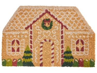 Doormat SELATNA Natural 45 x 75 cm Christmas Motif Coir