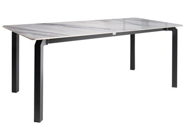 Gartentisch FELETTO 180 cm 90 cm Stein Grauer Marmor