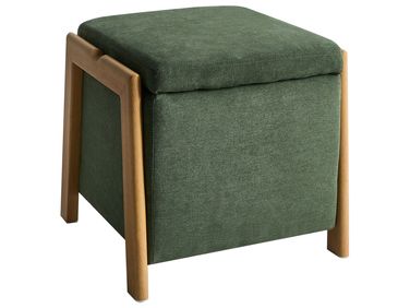 Storage Pouffe EDLAND Fabric 45 cm Green