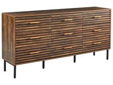 9 Drawer Chest KEITH Dark Brown