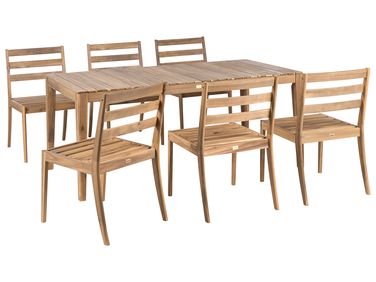 Gartenmöbel Set 6-Sitzer CHIOGGIA Hellbraun zertifiziertes Akazienholz