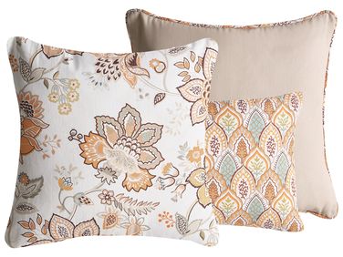 Dekokissen 3er Set HOPEA Baumwolle 30 x 50 cm 45 x 45 cm Bunt Blumenmuster