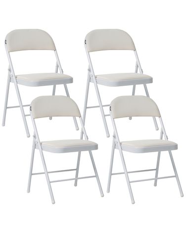 Klappstuhl 4er Set SHASTA Metall Weiß