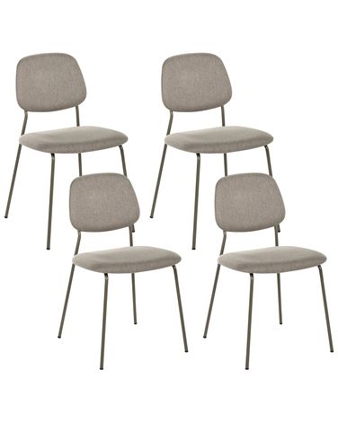 Esszimmerstuhl 4er Set RILEY Stoff Taupe