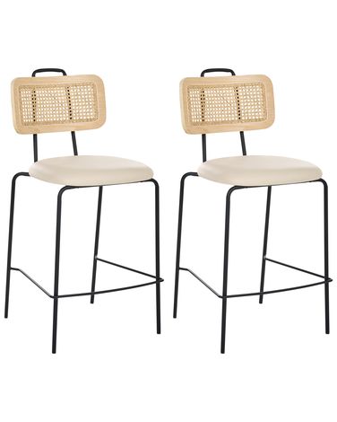 Set mit 2 Barstühlen ADELANTO Hellbeige